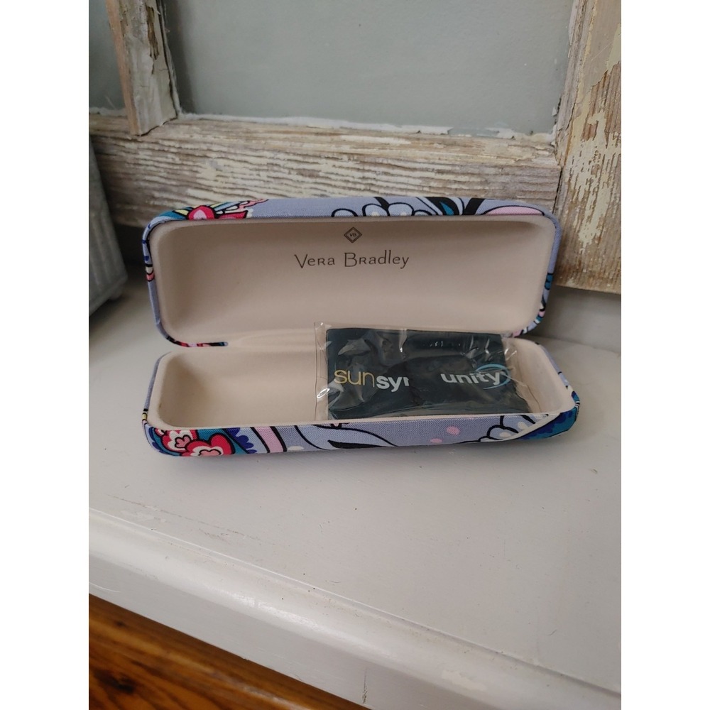 Vera Bradley Hard Shell Eyeglass Case Optical Floral Paisley Clamshell Hinged